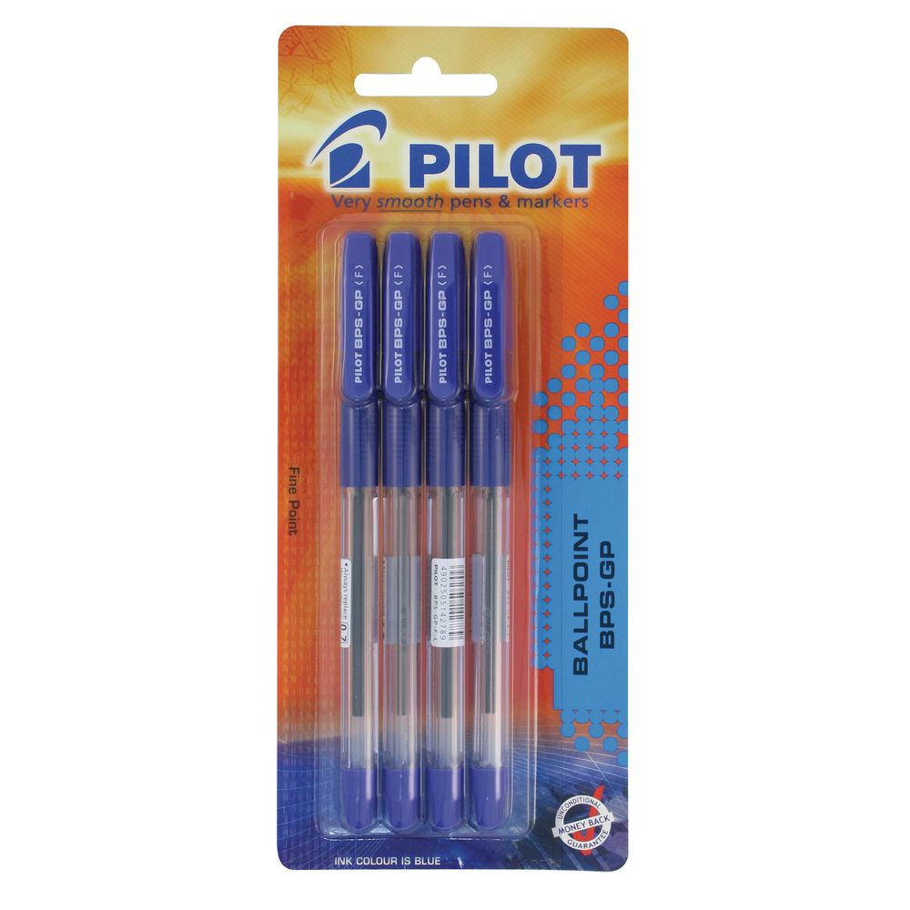 Pilot BPS-GP Fine Ballpoint Pens Blue 4 Pack